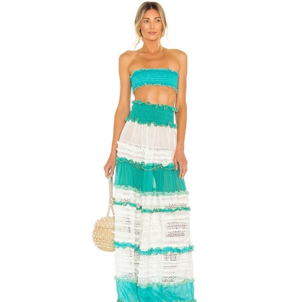 CHIO TIER LACE MAXI SET AQUA